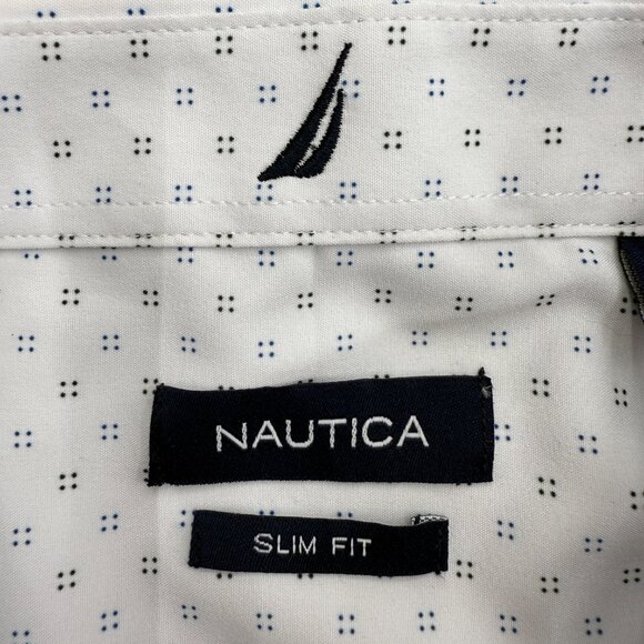 Nautica Men's Performance Dress Shirt, Slim Fit, White, 18-18.5 36/37, XXL NEW - Picture 4 of 12